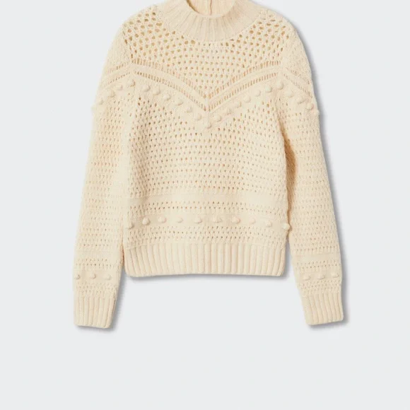 NWT Mango Openwork knit sweater, women’s Size L - Picture 5 of 13